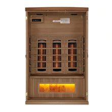 Load image into Gallery viewer, Golden Designs 2-Person Full Spectrum PureTech™ Near Zero EMF FAR Infrared Sauna with Himalayan Salt Bar (Canadian Hemlock)