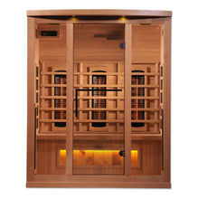 Load image into Gallery viewer, Golden Designs 3-Person Full Spectrum PureTech™ Near Zero EMF FAR Infrared Sauna with Himalayan Salt Bar (Canadian Hemlock)