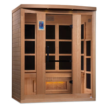 Load image into Gallery viewer, Golden Designs 3-Person "Hotel Edition" Full Spectrum PureTech™ Near Zero EMF FAR Infrared Sauna with Himalayan Salt Bar (Canadian Hemlock)