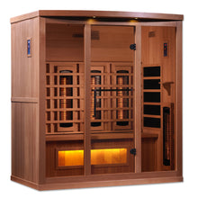 Load image into Gallery viewer, Golden Designs 4-Person Full Spectrum PureTech™ Near Zero EMF FAR Infrared Sauna with Himalayan Salt Bar (Canadian Hemlock)