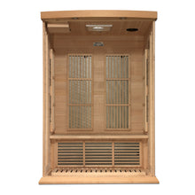Load image into Gallery viewer, Golden Designs Maxxus 2 Per Near Zero EMF FAR Infrared Carbon Canadian Hemlock Sauna