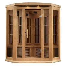 Load image into Gallery viewer, Golden Designs Maxxus 3 Per Corner Near Zero EMF FAR Infrared Carbon Canadian Hemlock Sauna