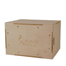 Load image into Gallery viewer, Sunny Health & Fitness Wood Plyo Box W/ Removable Cover, 500 Lb Weight Capacity & 3 In 1 Height Adjustment - 30"/24"/20"