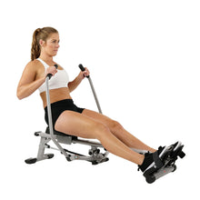 Load image into Gallery viewer, Sunny Health & Fitness Full Motion Rowing Machine Rower W/ 350 Lb Weight Capacity And Lcd Monitor