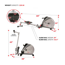 Load image into Gallery viewer, Sunny Health & Fitness Elastic Cord Rowing Machine Rower W/ Lcd Monitor