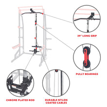 Load image into Gallery viewer, Sunny Health & Fitness Lat Pull Down Attachment Pulley System For Power Racks