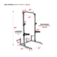 Load image into Gallery viewer, Sunny Health & Fitness Power Squat Rack W/ High Weight Capacity, Weight Plate Storage, Swivel Landmine & Band Attachments