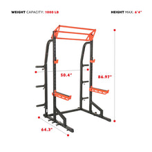 Load image into Gallery viewer, Sunny Health & Fitness Power Zone Half Rack Heavy Duty Performance Power Cage With 1000 Lb Weight Capacity