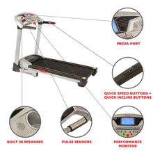 Load image into Gallery viewer, Sunny Health & Fitness Performance Treadmill, High Weight Capacity W/ 15 Levels Of Auto Incline, Mp3 And Body Fat Function