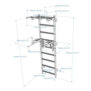 BenchK 722B Stall Bar With Pull-Up Bar and Dip Station