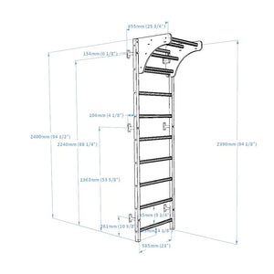 BenchK 711W Wooden Pull Up Swedish Ladder Wall Bars