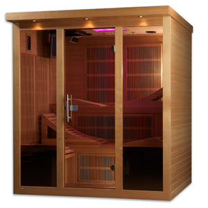 Golden Designs "Monaco Elite" 6-person PureTech™ Near Zero Far Infrared Sauna Canadian Hemlock