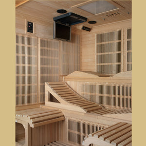 Golden Designs "Monaco Elite" 6-person PureTech™ Near Zero Far Infrared Sauna Canadian Hemlock