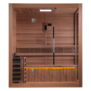 Golden Designs "Forssa Edition" 3 Person Indoor Traditional Steam Sauna (GDI-7203-01) - Canadian Red Cedar Interior