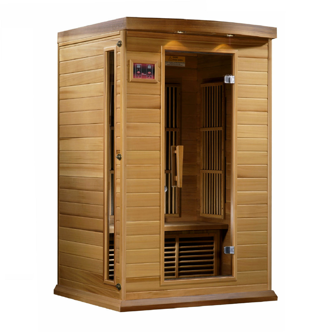 Golden Designs Maxxus 2 Per Low EMF FAR Infrared Carbon Canadian Red Cedar Sauna