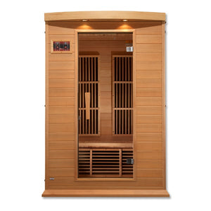 Golden Designs Maxxus 2 Per Low EMF FAR Infrared Carbon Canadian Hemlock Sauna