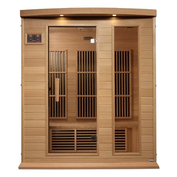 Golden Designs Maxxus 3 Per Near Zero EMF FAR Infrared Carbon Canadian Hemlock Sauna