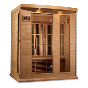Golden Designs Maxxus 3 Per Low EMF FAR Infrared Carbon Canadian Hemlock Sauna