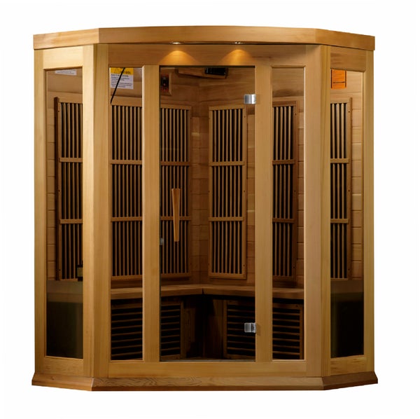 Golden Designs Maxxus 3 Per Corner Low EMF FAR Infrared Carbon Canadian Red Cedar Sauna