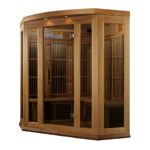 Golden Designs Maxxus 3 Per Corner Low EMF FAR Infrared Carbon Canadian Red Cedar Sauna