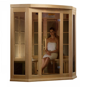 Golden Designs Maxxus 3 Per Corner Low EMF FAR Infrared Carbon Canadian Hemlock Sauna