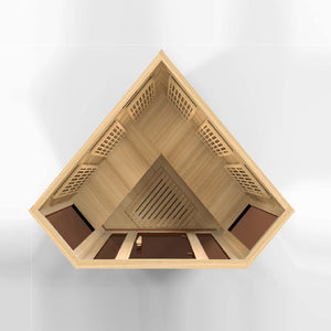 Golden Designs Maxxus 3 Per Corner Low EMF FAR Infrared Carbon Canadian Hemlock Sauna