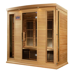 Golden Designs Maxxus 4 Per Low EMF FAR Infrared Carbon Canadian Red Cedar Sauna