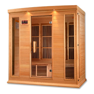 Golden Designs Maxxus 4 Per Low EMF FAR Infrared Carbon Canadian Hemlock Sauna