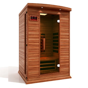 Golden Designs Maxxus 2 Per Full Spectrum Near Zero EMF FAR Infrared Carbon Canadian Red Cedar Sauna