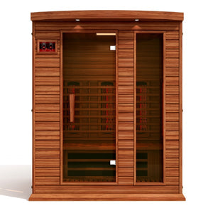 Golden Designs Maxxus 3 Per Full Spectrum Near Zero EMF FAR Infrared Carbon Canadian Red Cedar Sauna