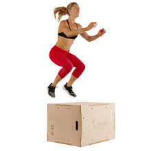 Load image into Gallery viewer, Sunny Health &amp; Fitness Wood Plyo Box W/ Removable Cover, 500 Lb Weight Capacity &amp; 3 In 1 Height Adjustment - 30&quot;/24&quot;/20&quot;