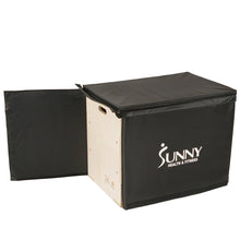 Load image into Gallery viewer, Sunny Health &amp; Fitness Wood Plyo Box W/ Removable Cover, 500 Lb Weight Capacity &amp; 3 In 1 Height Adjustment - 30&quot;/24&quot;/20&quot;