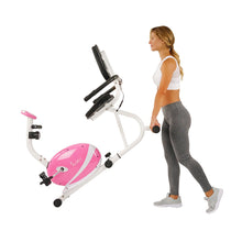 Load image into Gallery viewer, Sunny Health &amp; Fitness Magnetic Recumbent Bike Exercise Bike, 220lb Capacity, Monitor, Pulse Rate Monitoring