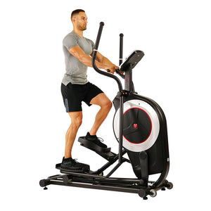 Sunny Health & Fitness Motorized Elliptical Machine W/ Device Holder, Programmable Monitor And Heart Rate Monitoring