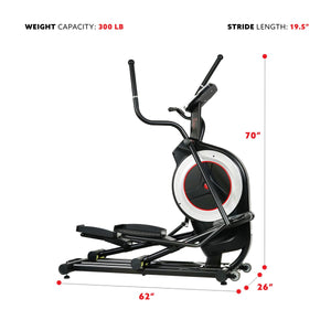 Sunny Health & Fitness Motorized Elliptical Machine W/ Device Holder, Programmable Monitor And Heart Rate Monitoring