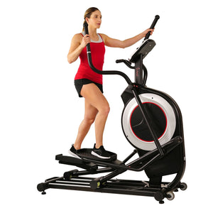 Sunny Health & Fitness Motorized Elliptical Machine W/ Device Holder, Programmable Monitor And Heart Rate Monitoring