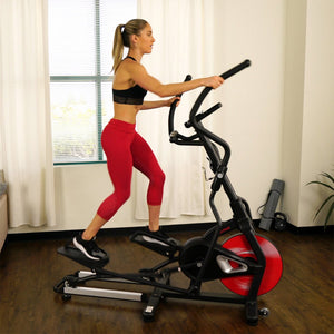 Sunny Health & Fitness Magnetic Elliptical Machine W/ Device Holder, Lcd Monitor And Heart Rate Monitoring - Stride Zone