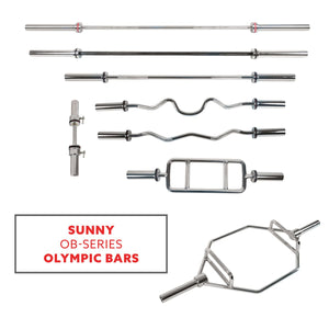 Sunny Health & Fitness 20" Olympic Single Dumbbell Handlebar W/ Ring Collars
