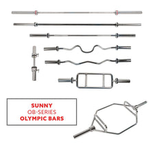 Load image into Gallery viewer, Sunny Health &amp; Fitness 34&quot; Olympic Tricep Bar W/ Ring Collars