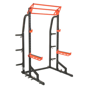 Sunny Health & Fitness Power Zone Half Rack Heavy Duty Performance Power Cage With 1000 Lb Weight Capacity