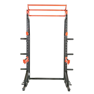 Sunny Health & Fitness Power Zone Half Rack Heavy Duty Performance Power Cage With 1000 Lb Weight Capacity