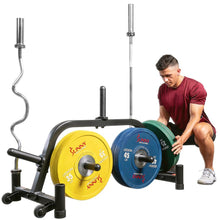Load image into Gallery viewer, Sunny Health &amp; Fitness Multi-weight Plate And Barbell Rack Storage Stand