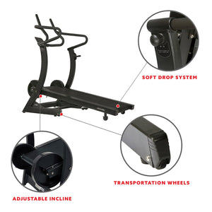 Asuna Cardio Trainer Manual Treadmill W/ Adjustable Incline, Magnetic Resistance, 400+ Lb Capacity