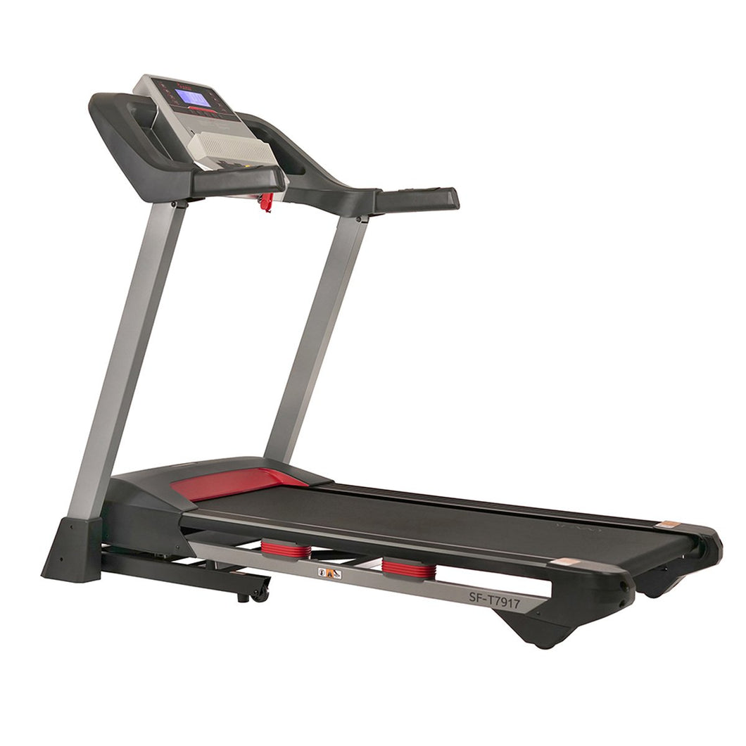 Sunny Health & Fitness Electric Folding Treadmill With Heart Rate Monitoring, Bluetooth Speakers And Usb Charging Function