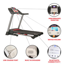 Load image into Gallery viewer, Sunny Health &amp; Fitness Electric Folding Treadmill With Heart Rate Monitoring, Bluetooth Speakers And Usb Charging Function